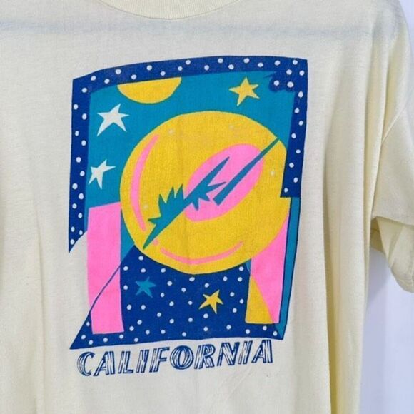 Vintage Single Stitch Royal Stars Unisex California T-Shirt Yellow Medium Colorf - Picture 2 of 13